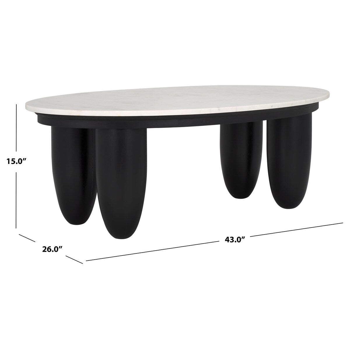 SAFAVIEH Couture Hobbes Marble Top Coffee Table - 43Wx26Dx15H