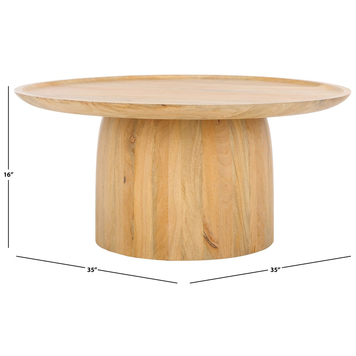 SAFAVIEH Couture Hope Round Wood Coffee Table. - 35Wx35Dx16H