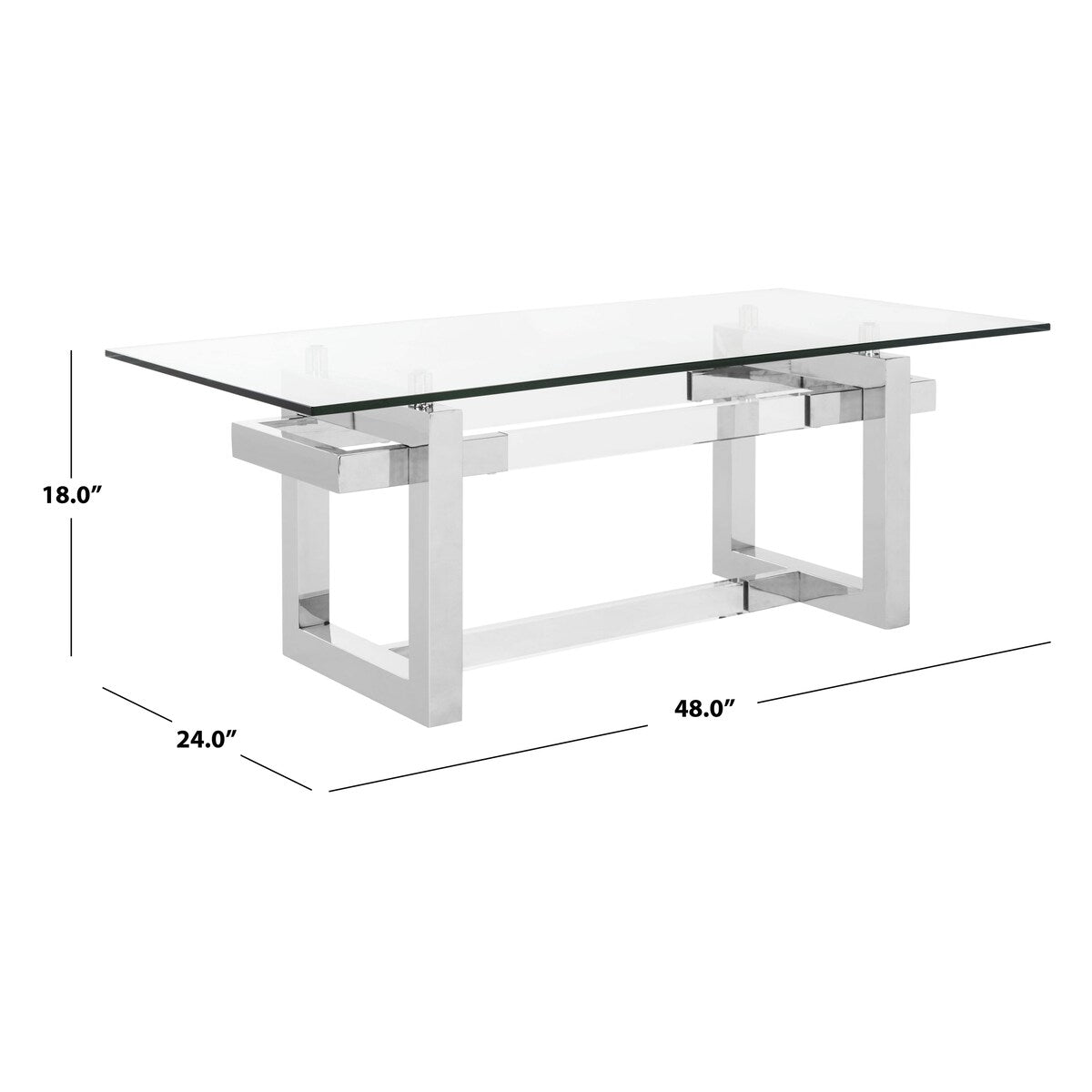 SAFAVIEH Couture Husne Acrylic Coffee Table - 48" W x 24" L x 18" H - 48Wx24Dx18H