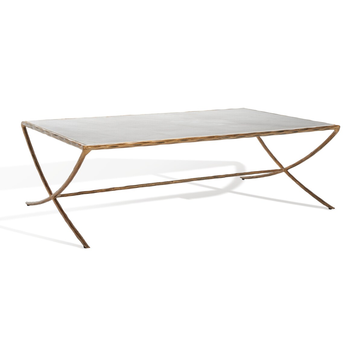 SAFAVIEH Couture Italia Rectangle Metal Coffee Table - 48 In. W x 28 In. D x 15 In. H - 48Wx28Dx15H