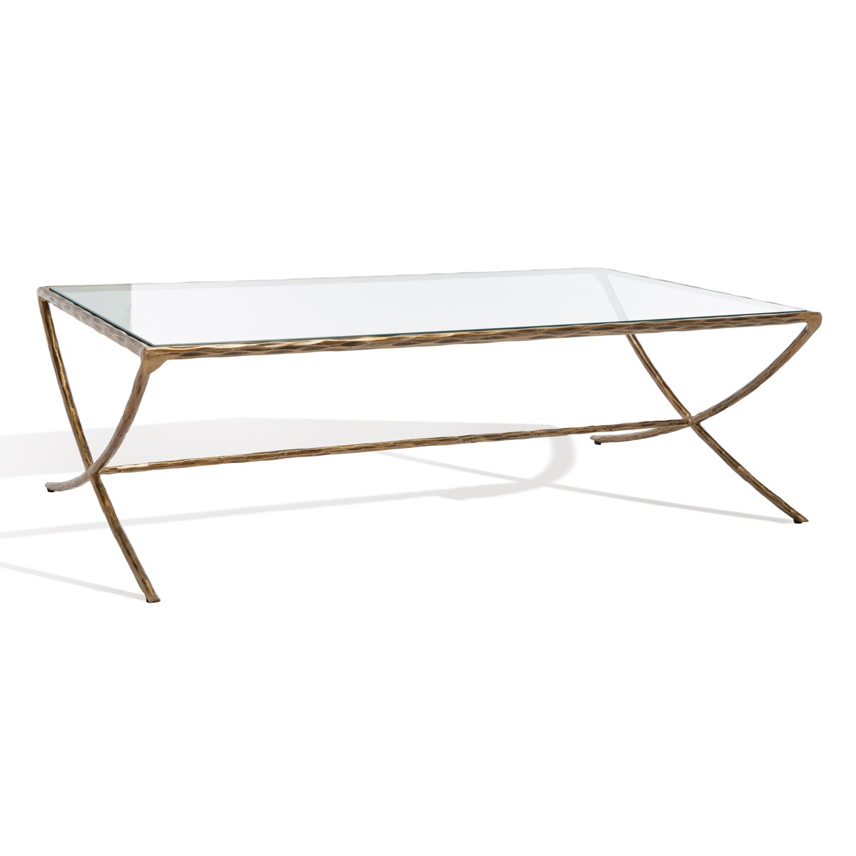 SAFAVIEH Couture Italia Rectangle Metal Coffee Table - 48 In. W x 28 In. D x 15 In. H - 48Wx28Dx15H