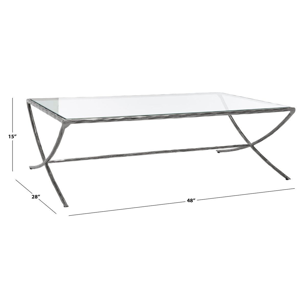 SAFAVIEH Couture Italia Rectangle Metal Coffee Table - 48 In. W x 28 In. D x 15 In. H - 48Wx28Dx15H