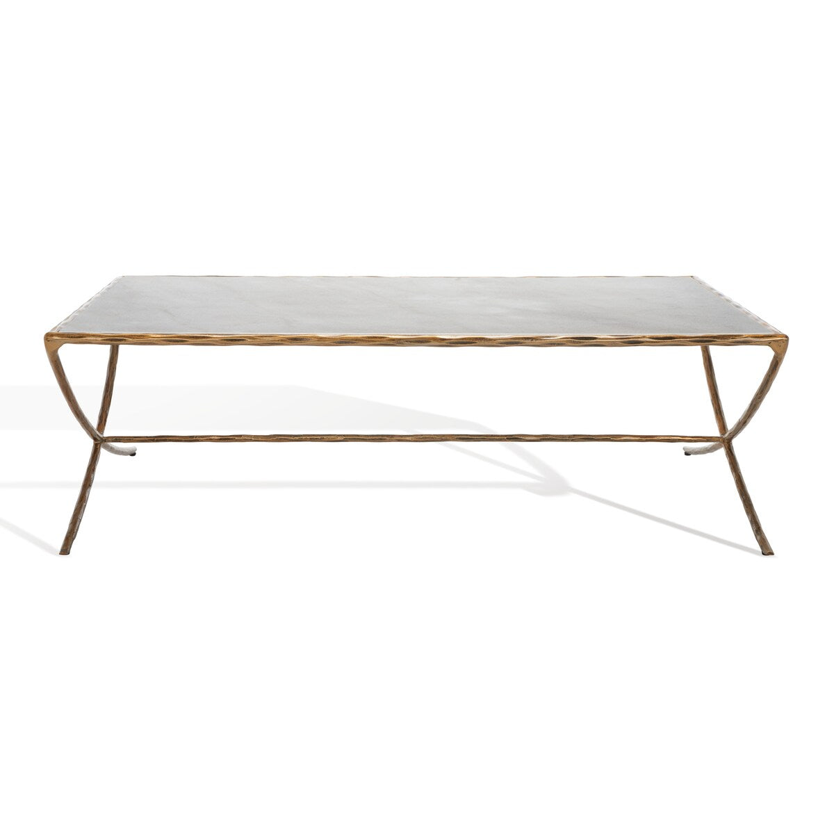 SAFAVIEH Couture Italia Rectangle Metal Coffee Table - 48 In. W x 28 In. D x 15 In. H - 48Wx28Dx15H