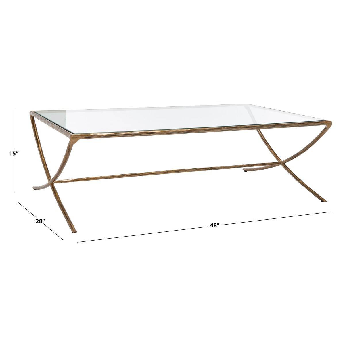 SAFAVIEH Couture Italia Rectangle Metal Coffee Table - 48 In. W x 28 In. D x 15 In. H - 48Wx28Dx15H