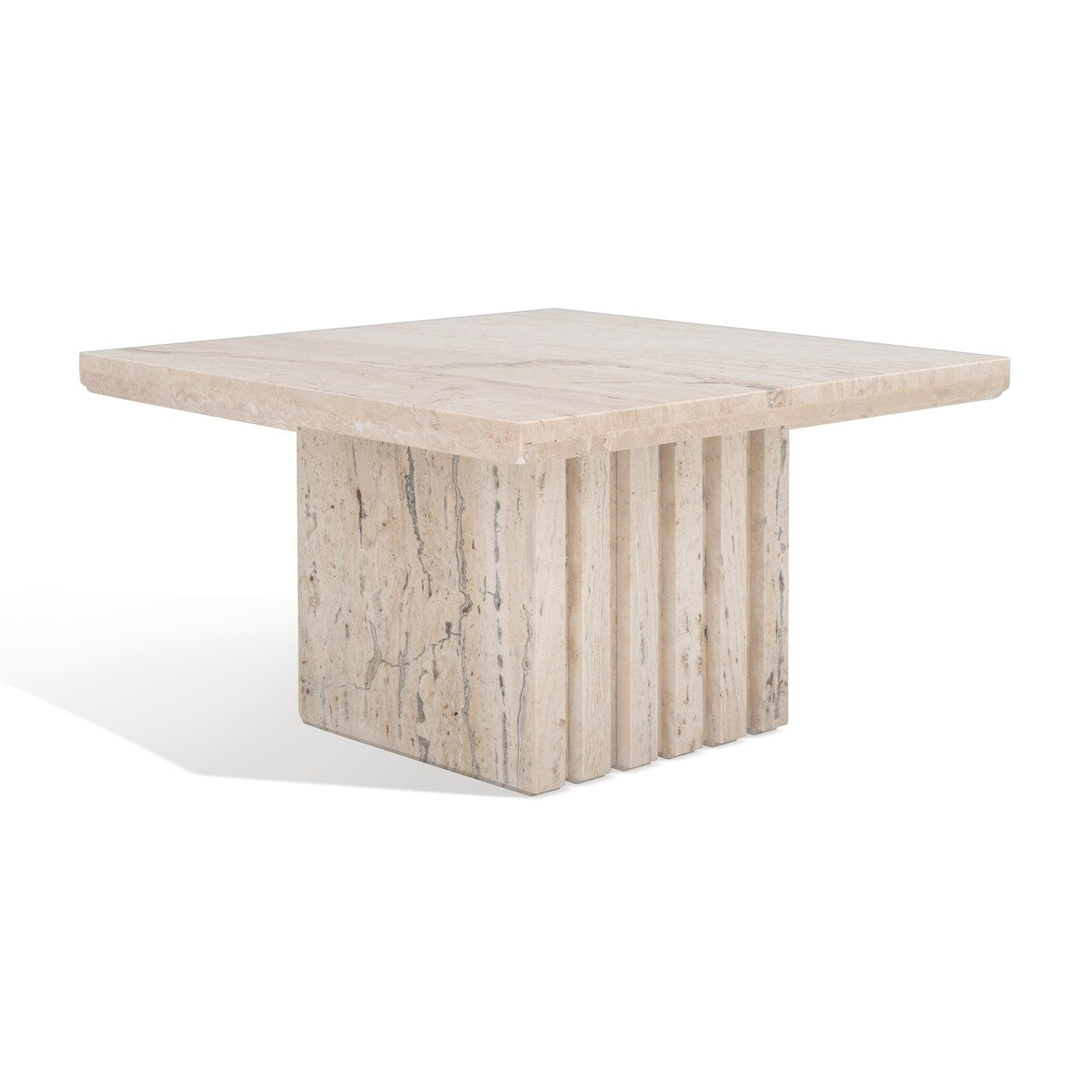 SAFAVIEH Couture Izzat Square Marble Accent Table - 21 In W x 21 In D x 12 In H - 21Wx21Dx12H