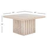 SAFAVIEH Couture Izzat Square Marble Accent Table - 21 In W x 21 In D x 12 In H - 21Wx21Dx12H