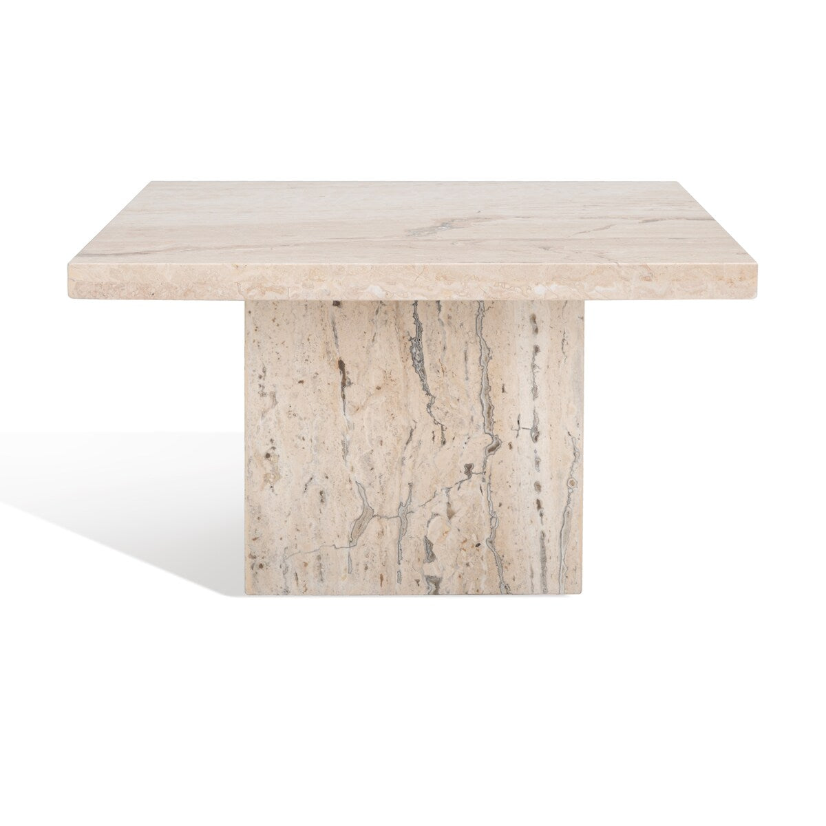 SAFAVIEH Couture Izzat Square Marble Accent Table - 21 In W x 21 In D x 12 In H - 21Wx21Dx12H