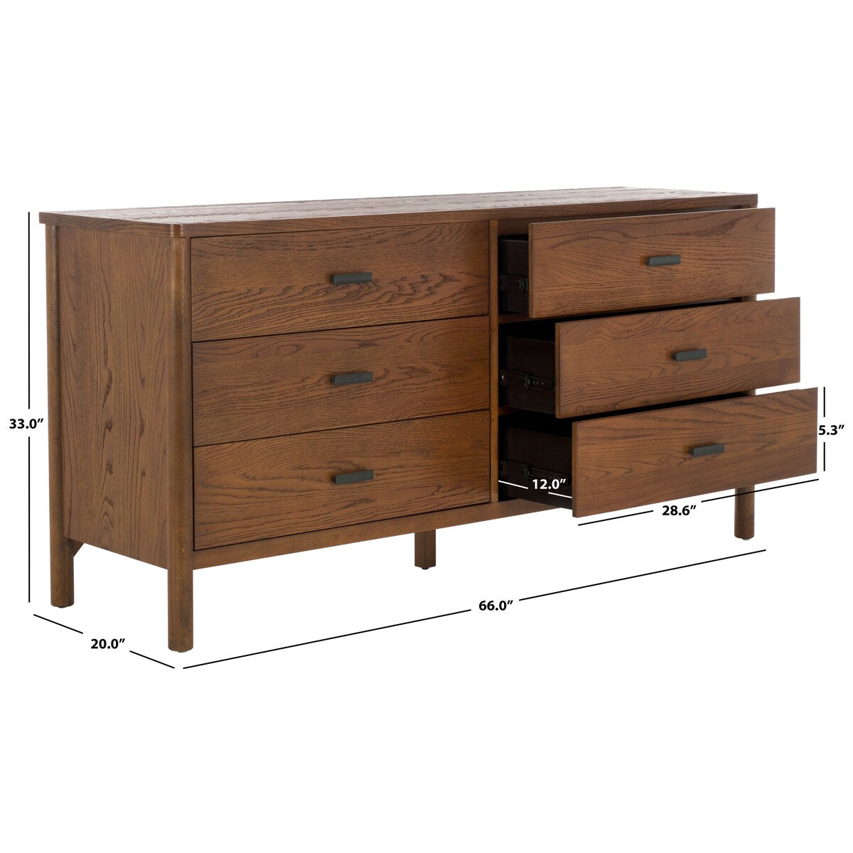 SAFAVIEH Couture Jaylessa 6 Drawer Wood Dresser