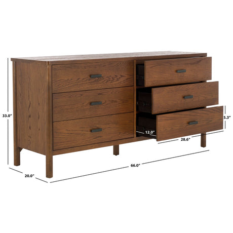 SAFAVIEH Couture Jaylessa 6 Drawer Wood Dresser