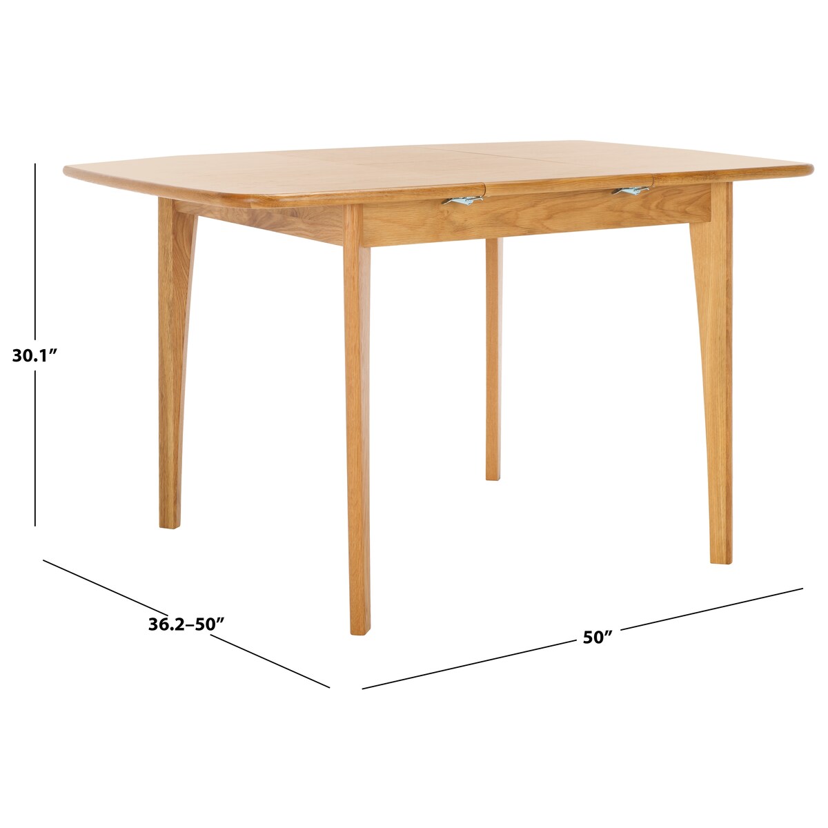 SAFAVIEH Couture Jeanick Extendable Dining Table - 50" W x 50" D x 30" H - 50Wx50Dx30H