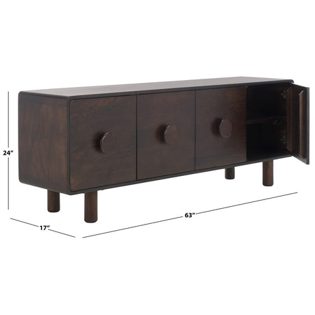 SAFAVIEH Couture Jennamira 4 Door Wood Sideboard - 63Wx17Dx24H