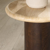 SAFAVIEH Couture Jennamira Round Travertine Table - 18Wx18Dx19H