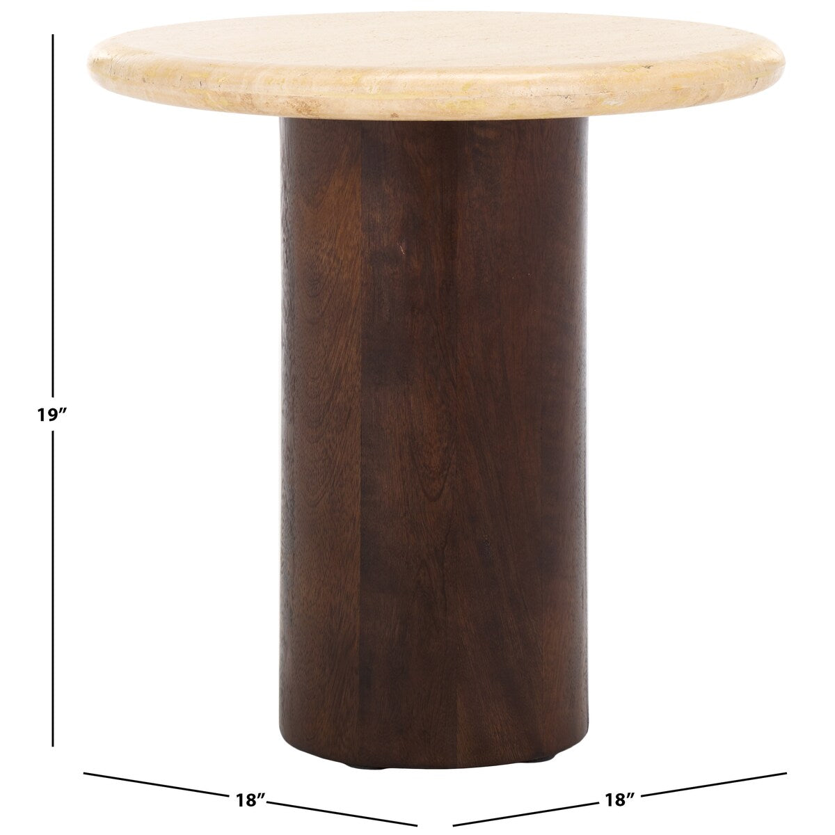 SAFAVIEH Couture Jennamira Round Travertine Table - 18Wx18Dx19H