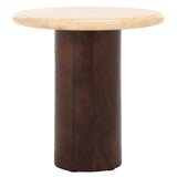 SAFAVIEH Couture Jennamira Round Travertine Table - 18Wx18Dx19H