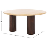 SAFAVIEH Couture Jennamira Travertine Coffe Table - 35Wx35Dx16H