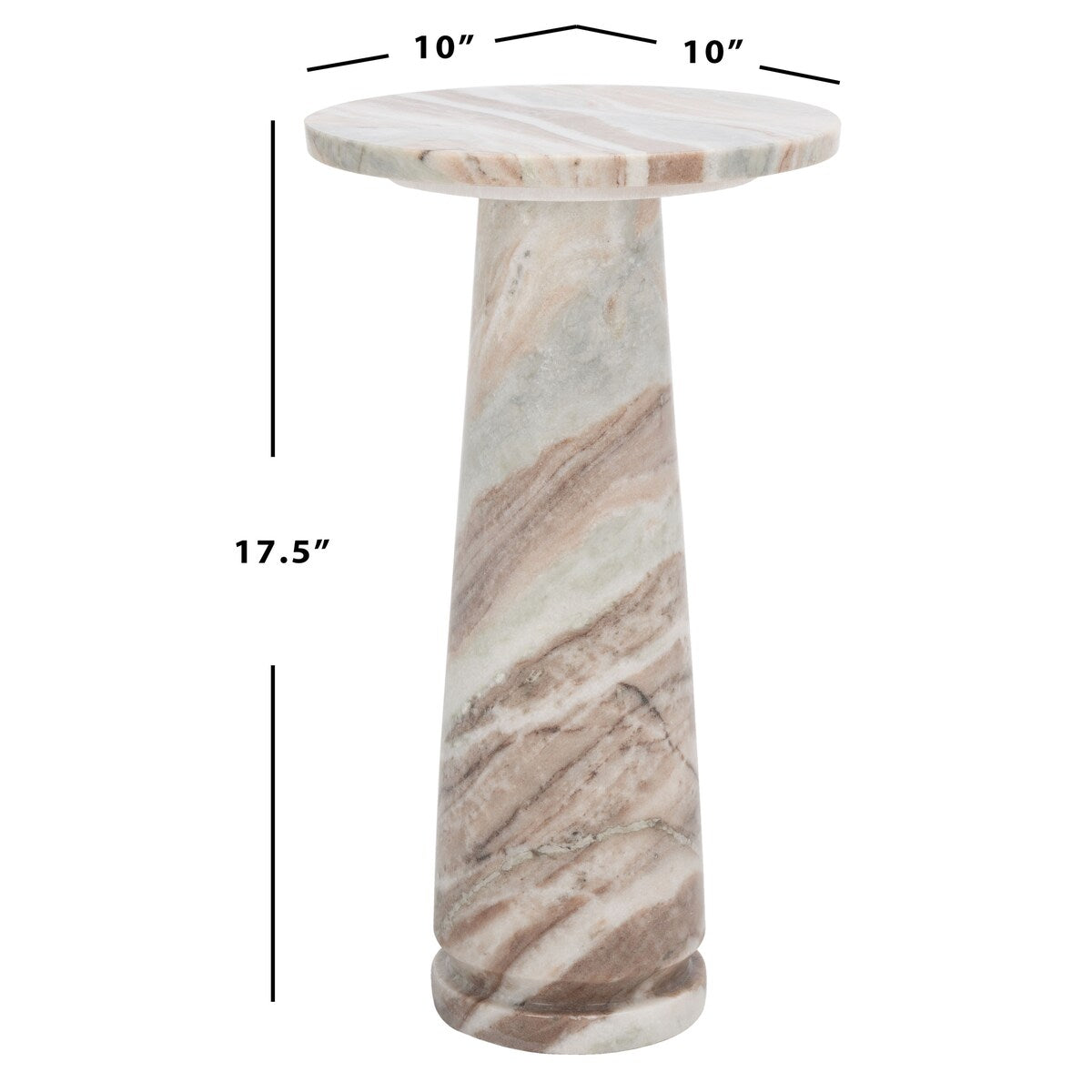 SAFAVIEH Couture Jose Round Marble Accent Table - 10Wx10Dx18H