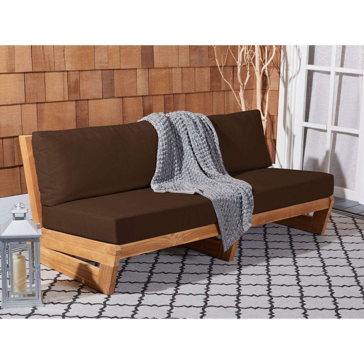 SAFAVIEH Couture Julianne Teak Patio Sofa - 70Wx35Dx28H