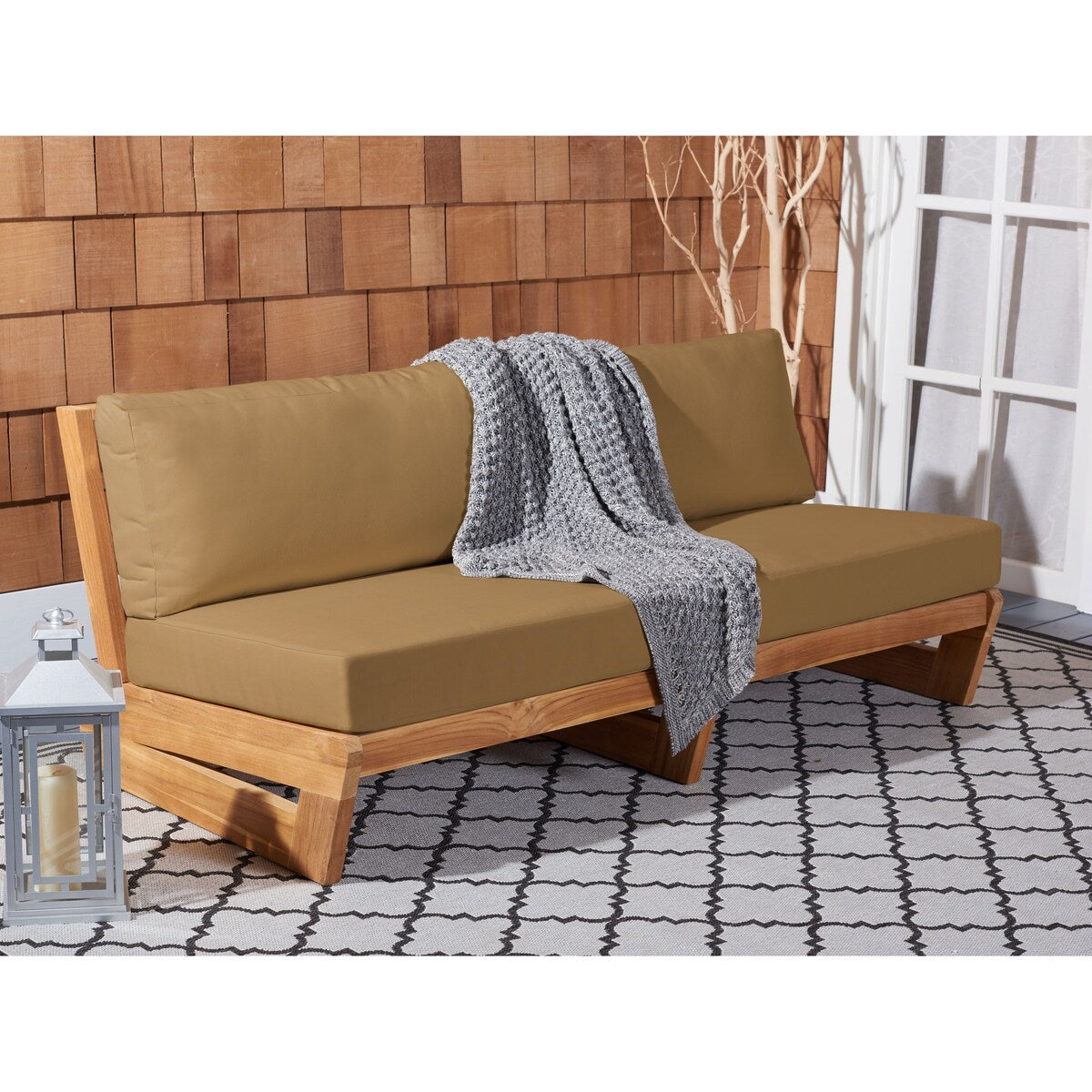 SAFAVIEH Couture Julianne Teak Patio Sofa - 70Wx35Dx28H