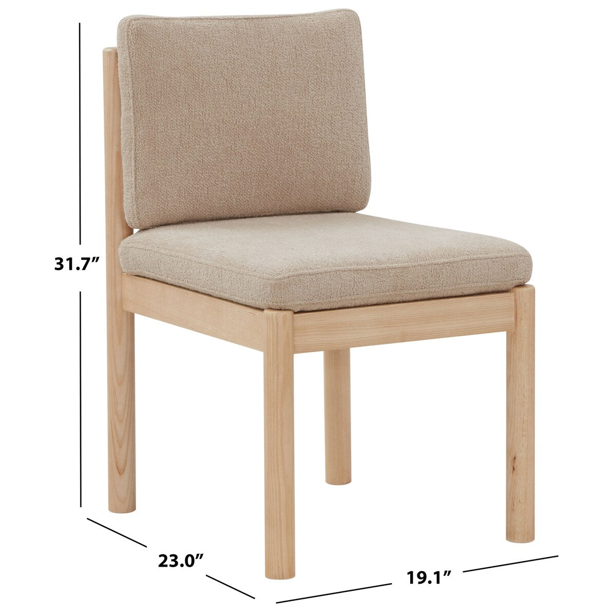 SAFAVIEH Couture Kalmia Boucle 19-inch Dining Chair - 19Wx23Dx32H