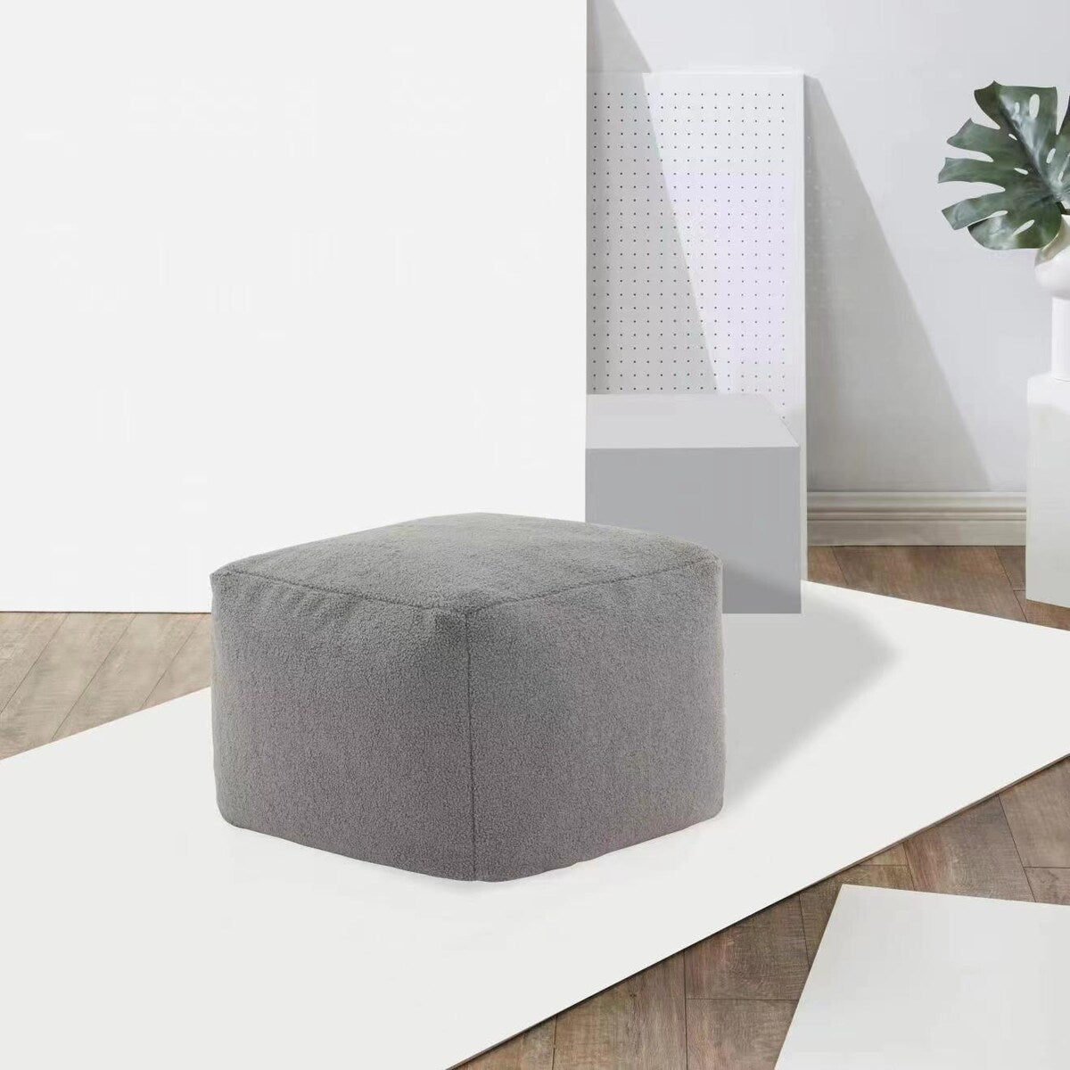 SAFAVIEH Couture Kamryn Boucle Square Ottoman Pouf