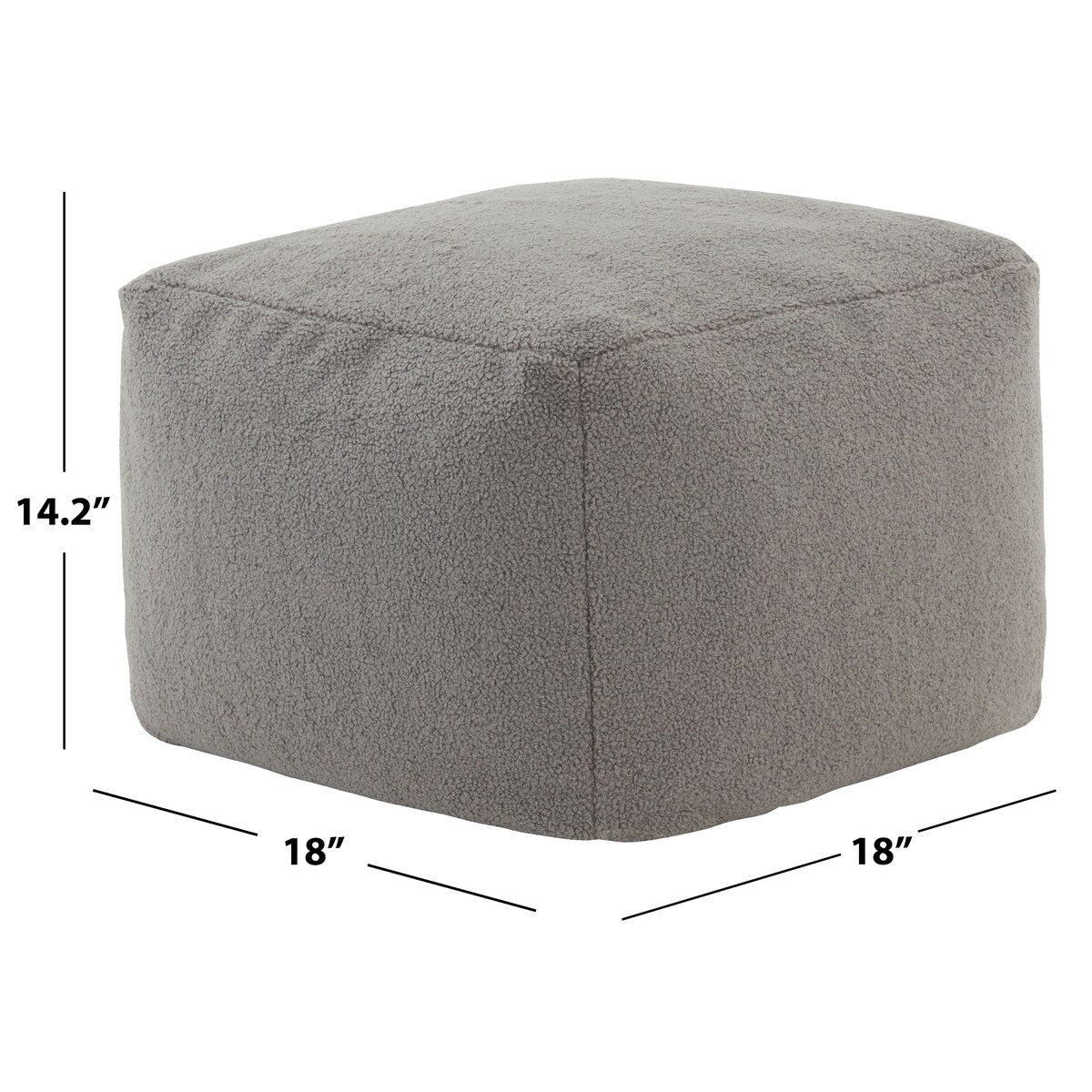 SAFAVIEH Couture Kamryn Boucle Square Ottoman Pouf