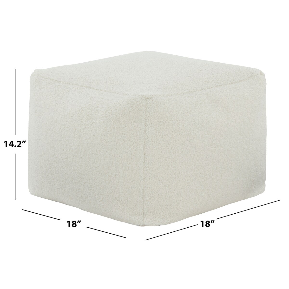 SAFAVIEH Couture Kamryn Boucle Square Ottoman Pouf