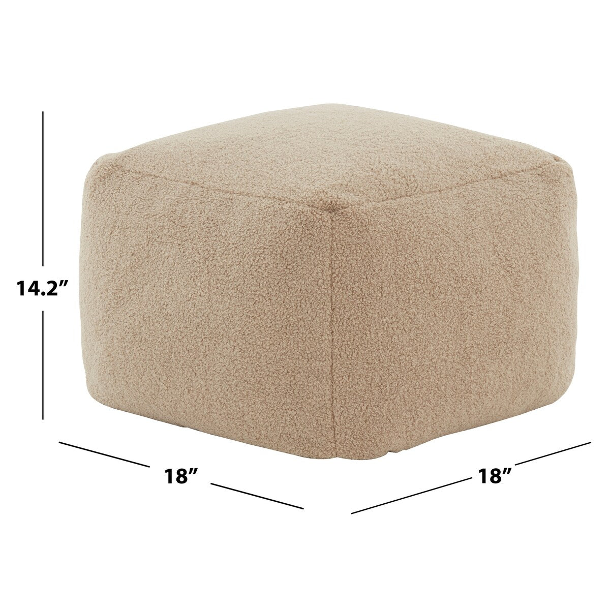 SAFAVIEH Couture Kamryn Boucle Square Ottoman Pouf