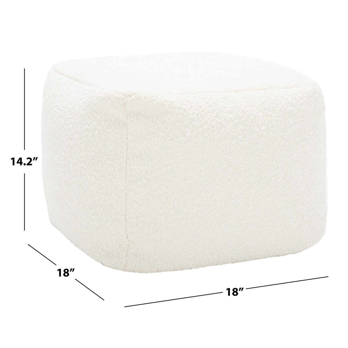 SAFAVIEH Couture Kamryn Boucle Square Ottoman Pouf