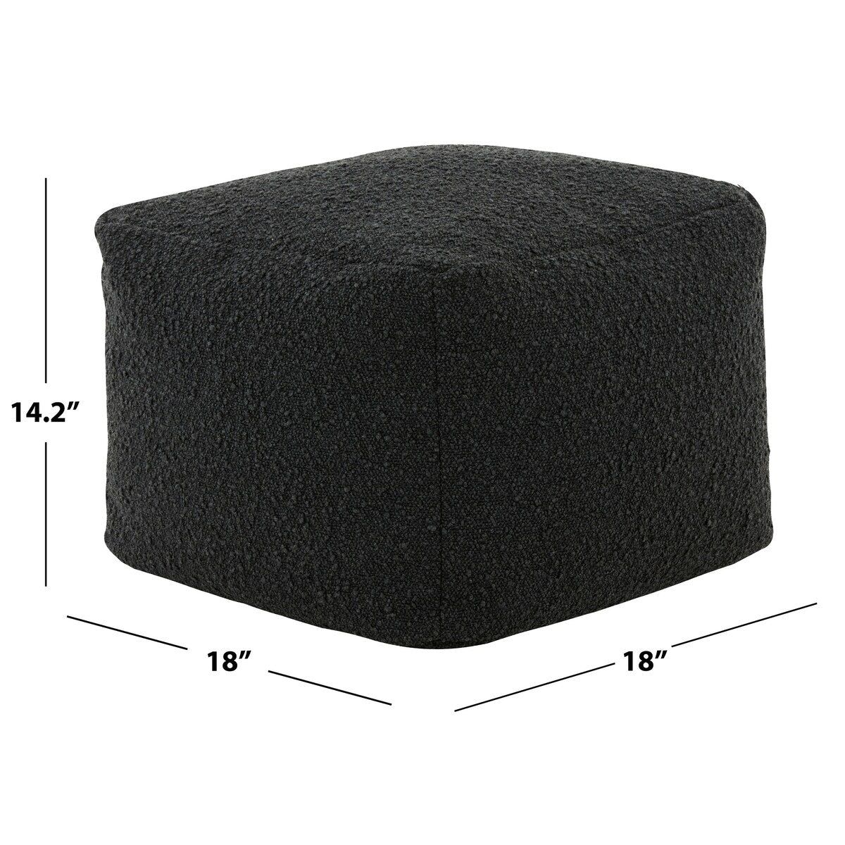 SAFAVIEH Couture Kamryn Boucle Square Ottoman Pouf