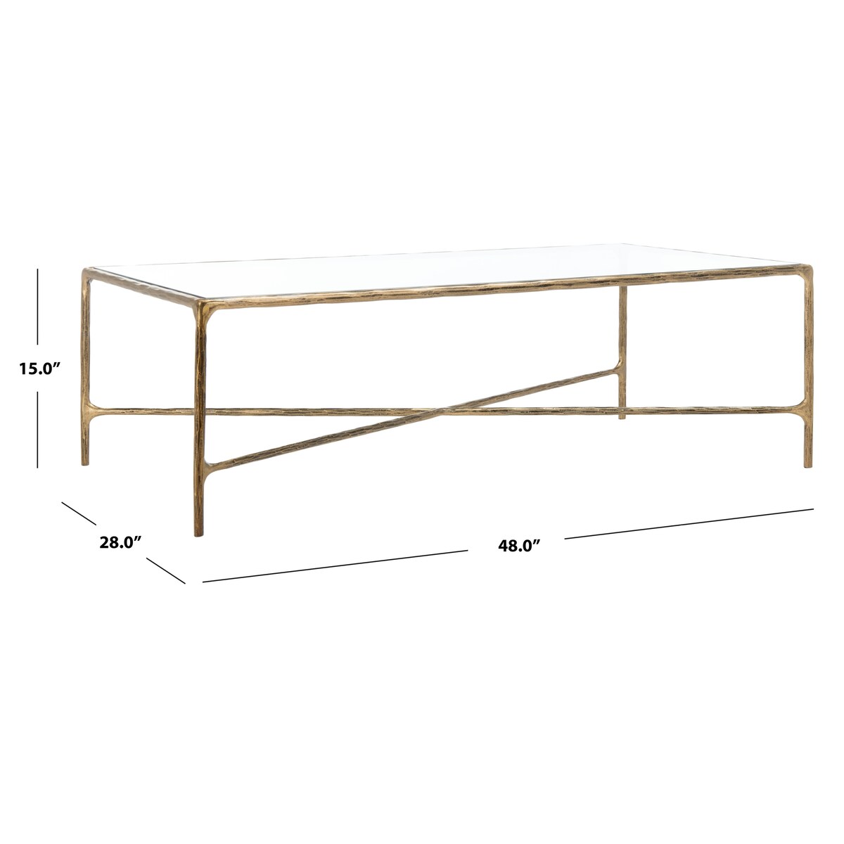 SAFAVIEH Couture Karita Rectangle Metal Coffee Table - 48" W x 28" L x 15" H - 48Wx28Dx15H