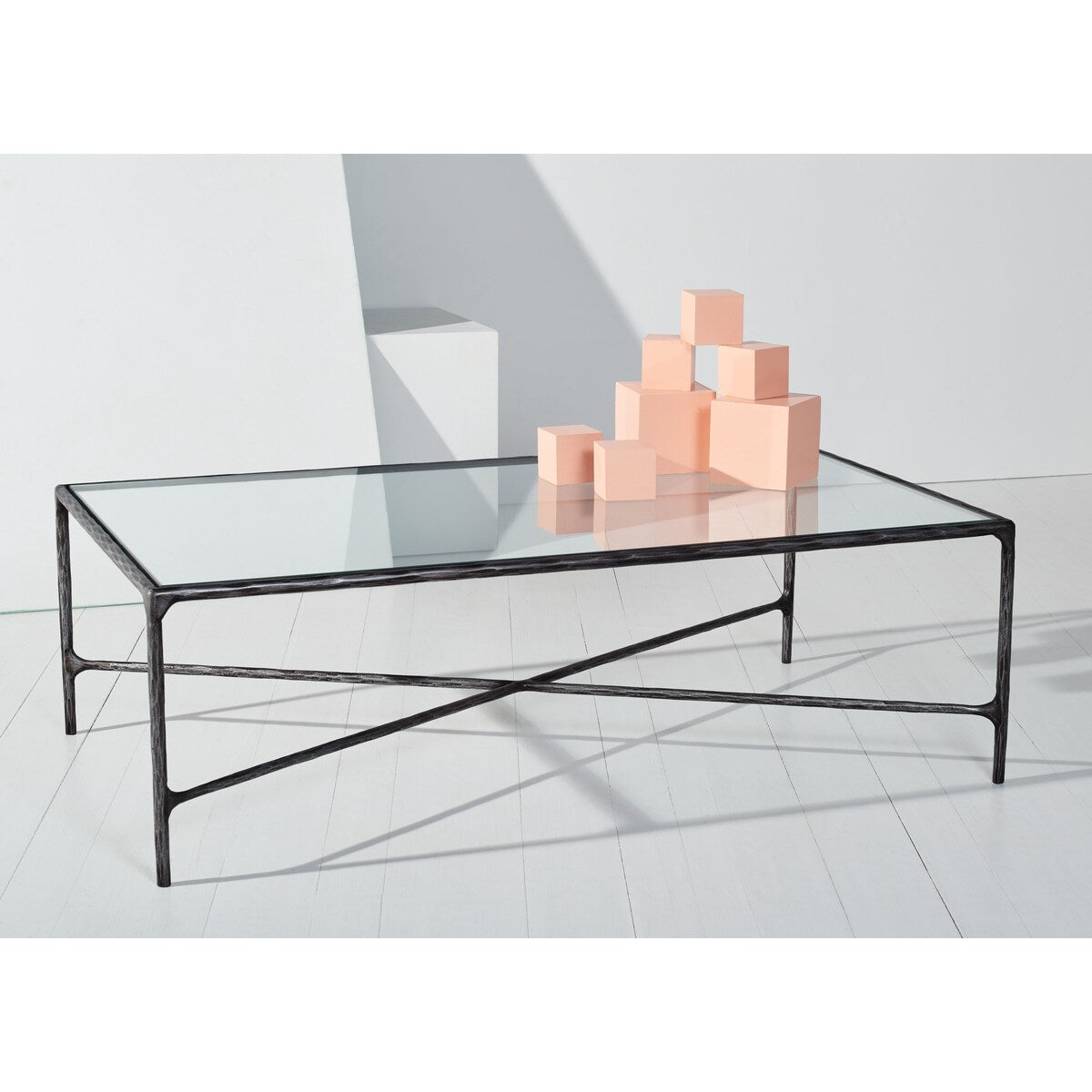 SAFAVIEH Couture Karita Rectangle Metal Coffee Table - 48" W x 28" L x 15" H - 48Wx28Dx15H