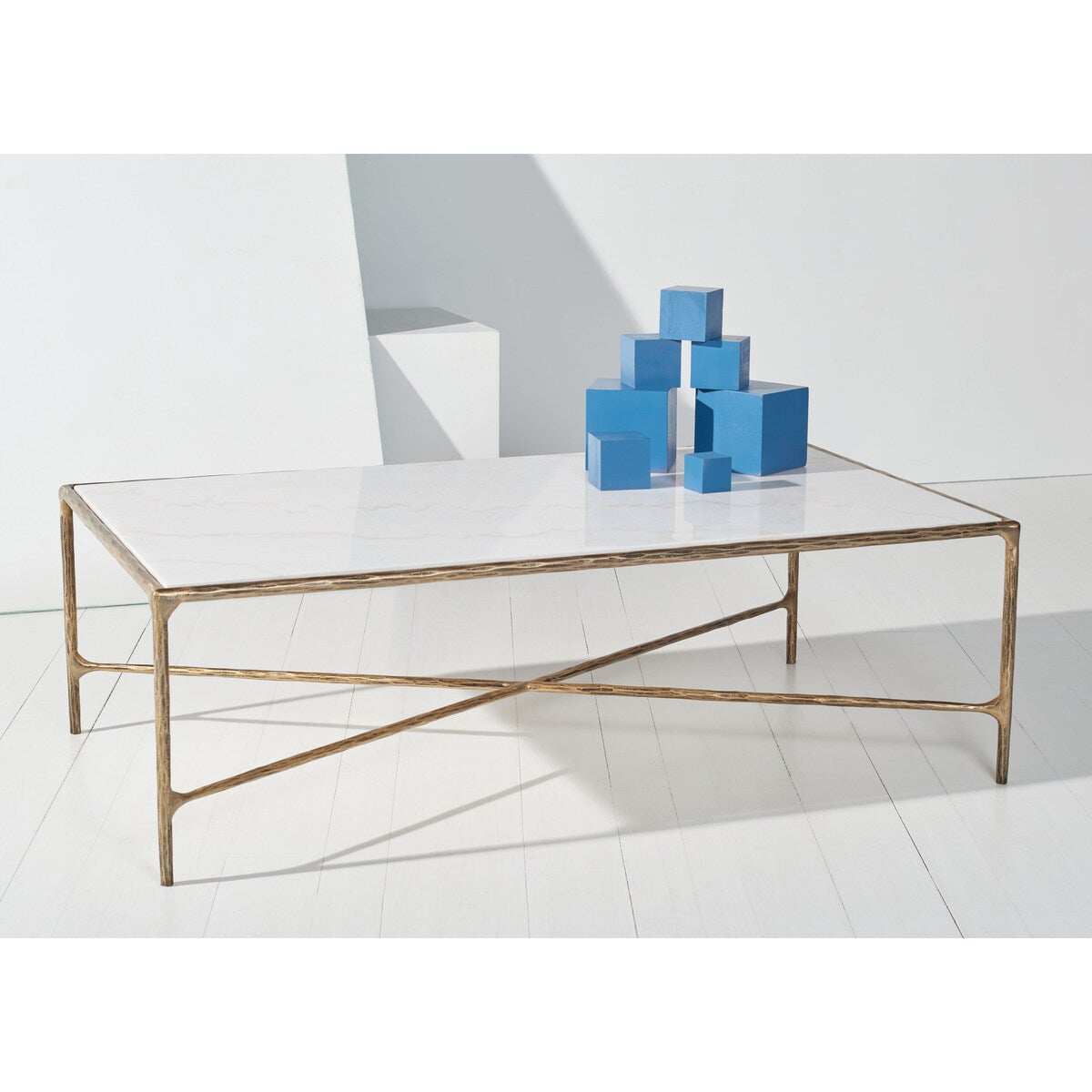 SAFAVIEH Couture Karita Rectangle Metal Coffee Table - 48" W x 28" L x 15" H - 48Wx28Dx15H