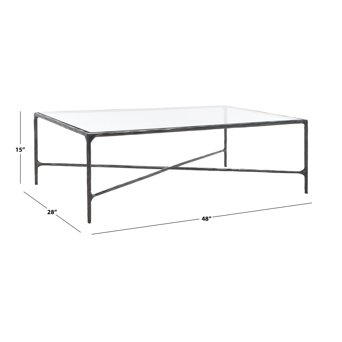 SAFAVIEH Couture Karita Rectangle Metal Coffee Table - 48" W x 28" L x 15" H - 48Wx28Dx15H