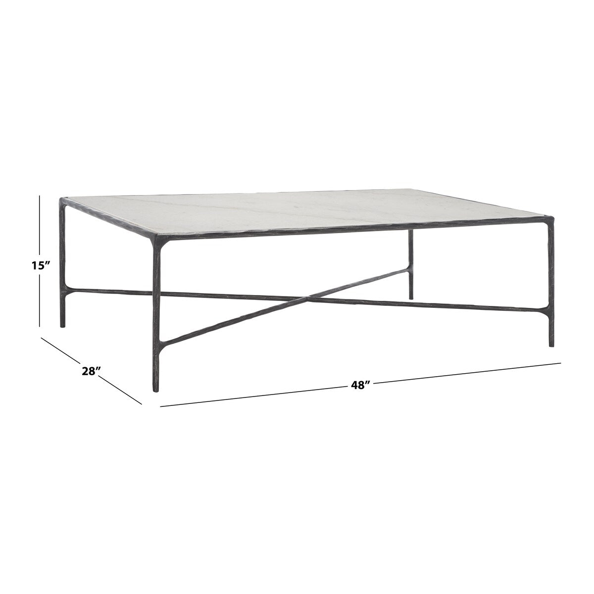 SAFAVIEH Couture Karita Rectangle Metal Coffee Table - 48" W x 28" L x 15" H - 48Wx28Dx15H