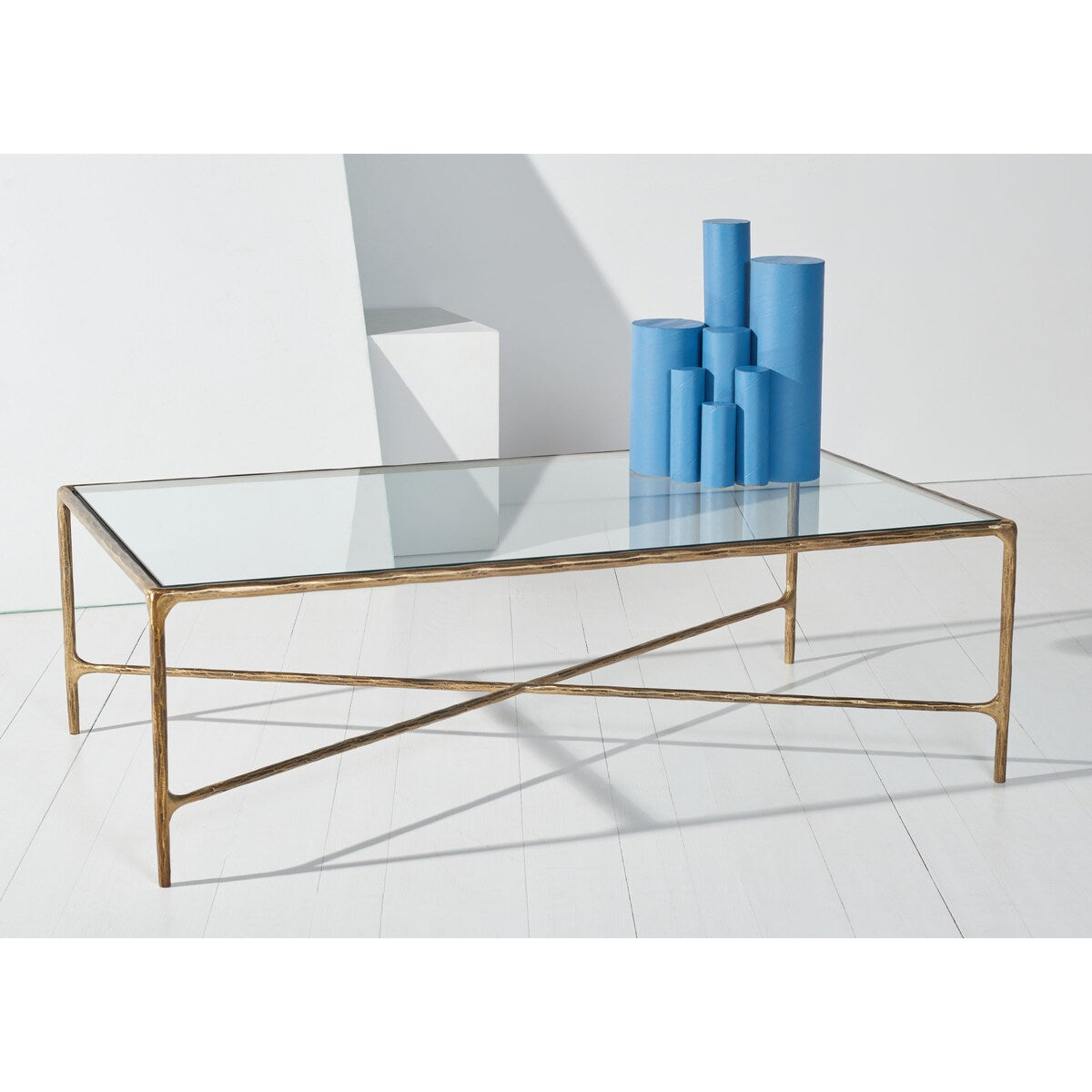 SAFAVIEH Couture Karita Rectangle Metal Coffee Table - 48" W x 28" L x 15" H - 48Wx28Dx15H