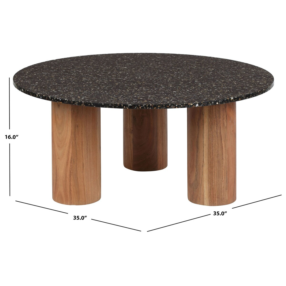 SAFAVIEH Couture Kathalina Terrazzo Coffee Table. - 35Wx35Dx16H