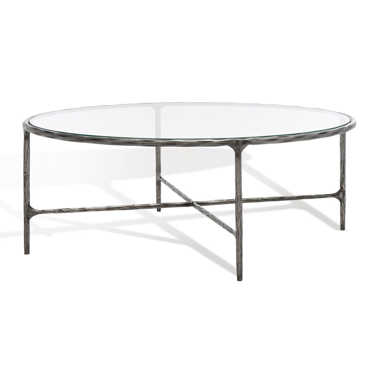 SAFAVIEH Couture Kathleen Oval Metal Coffee Table - 40 In W x 30 In D x 15 In H - 40Wx30Dx15H