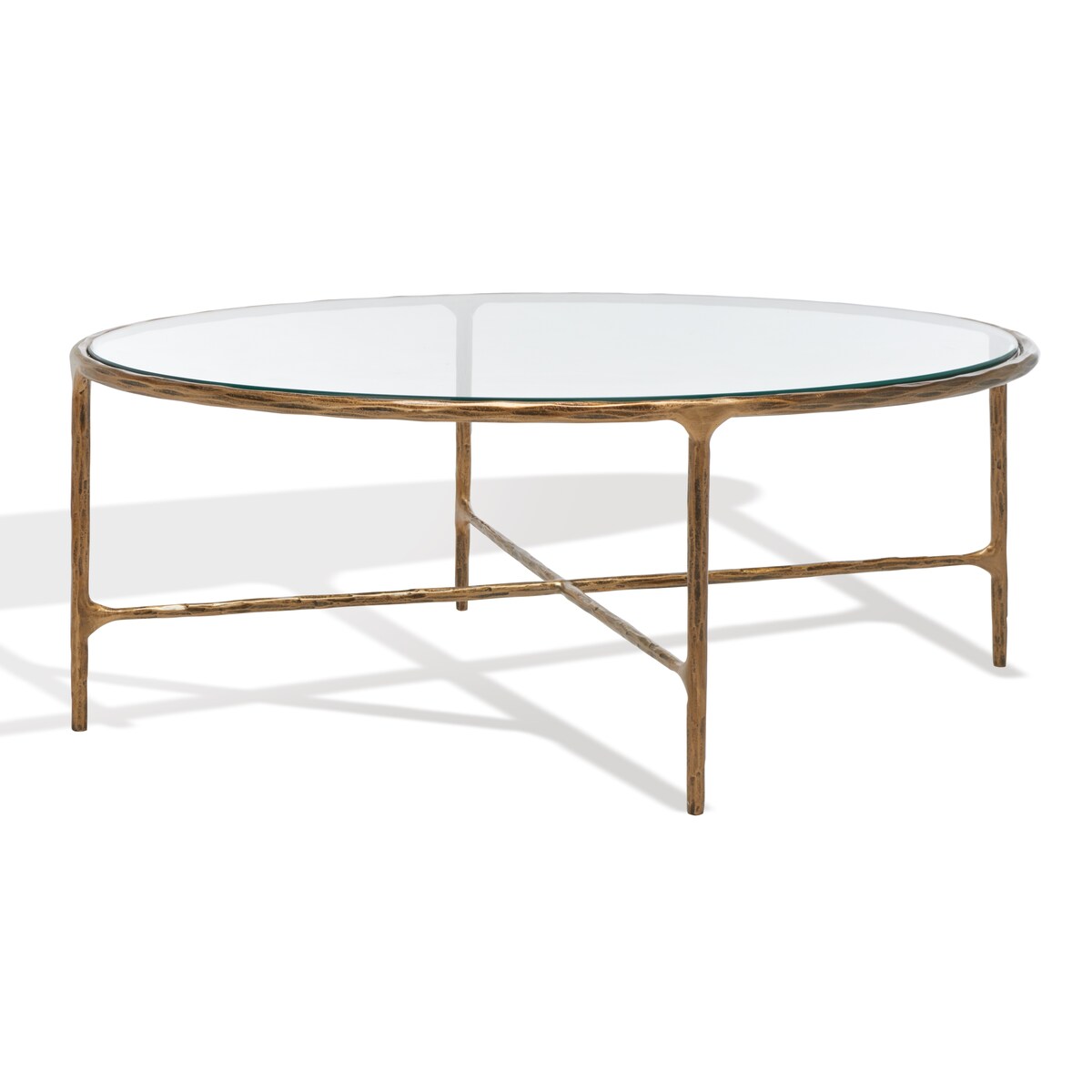 SAFAVIEH Couture Kathleen Oval Metal Coffee Table - 40 In W x 30 In D x 15 In H - 40Wx30Dx15H