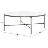 SAFAVIEH Couture Kathleen Oval Metal Coffee Table - 40 In W x 30 In D x 15 In H - 40Wx30Dx15H