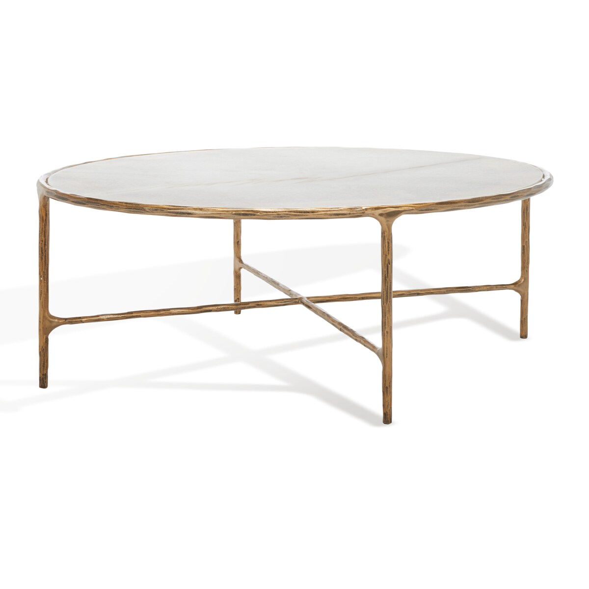 SAFAVIEH Couture Kathleen Oval Metal Coffee Table - 40 In W x 30 In D x 15 In H - 40Wx30Dx15H