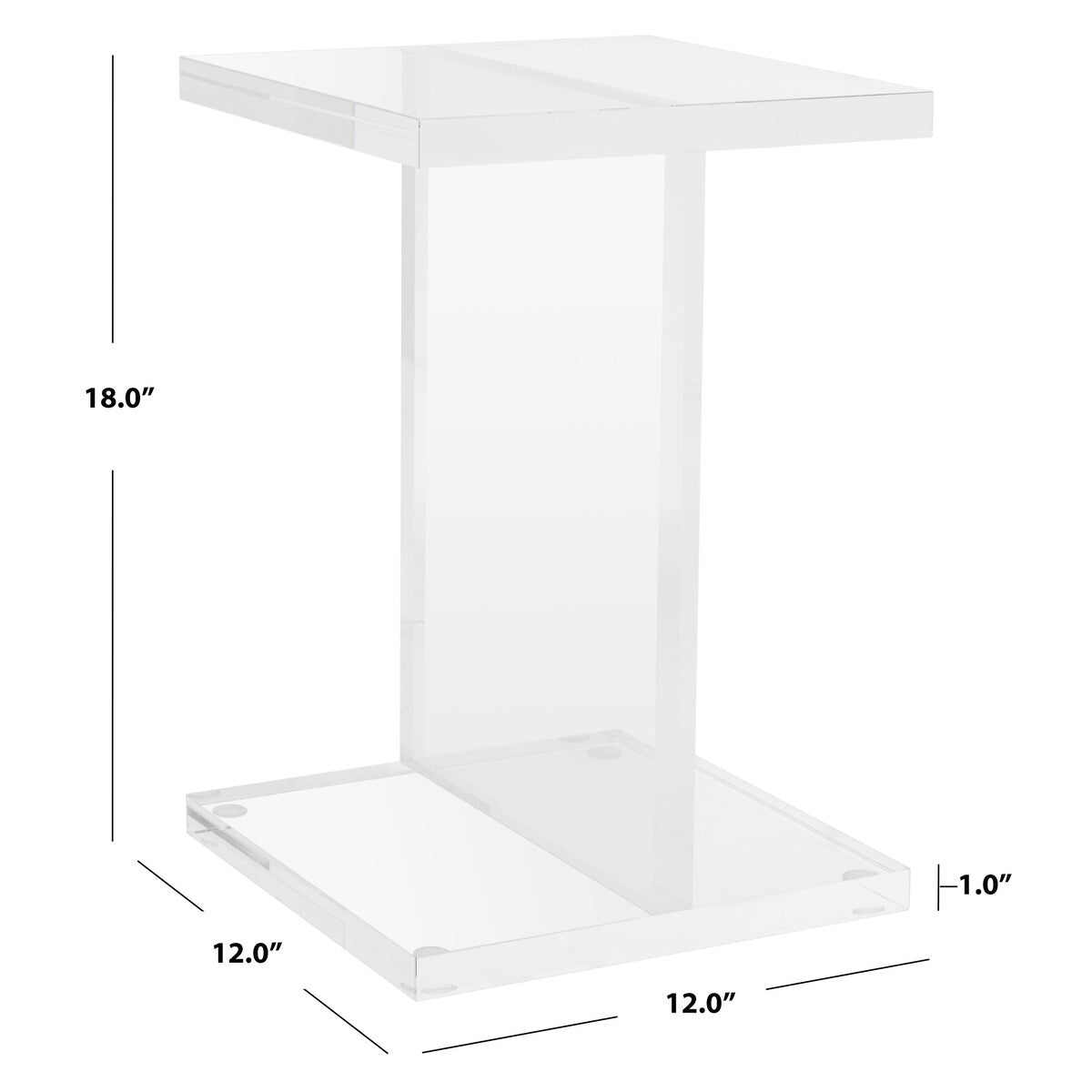 SAFAVIEH Couture Kazusa Acrylic Accent Table - 12" W x 12" D x 18" H - 12Wx12Dx18H