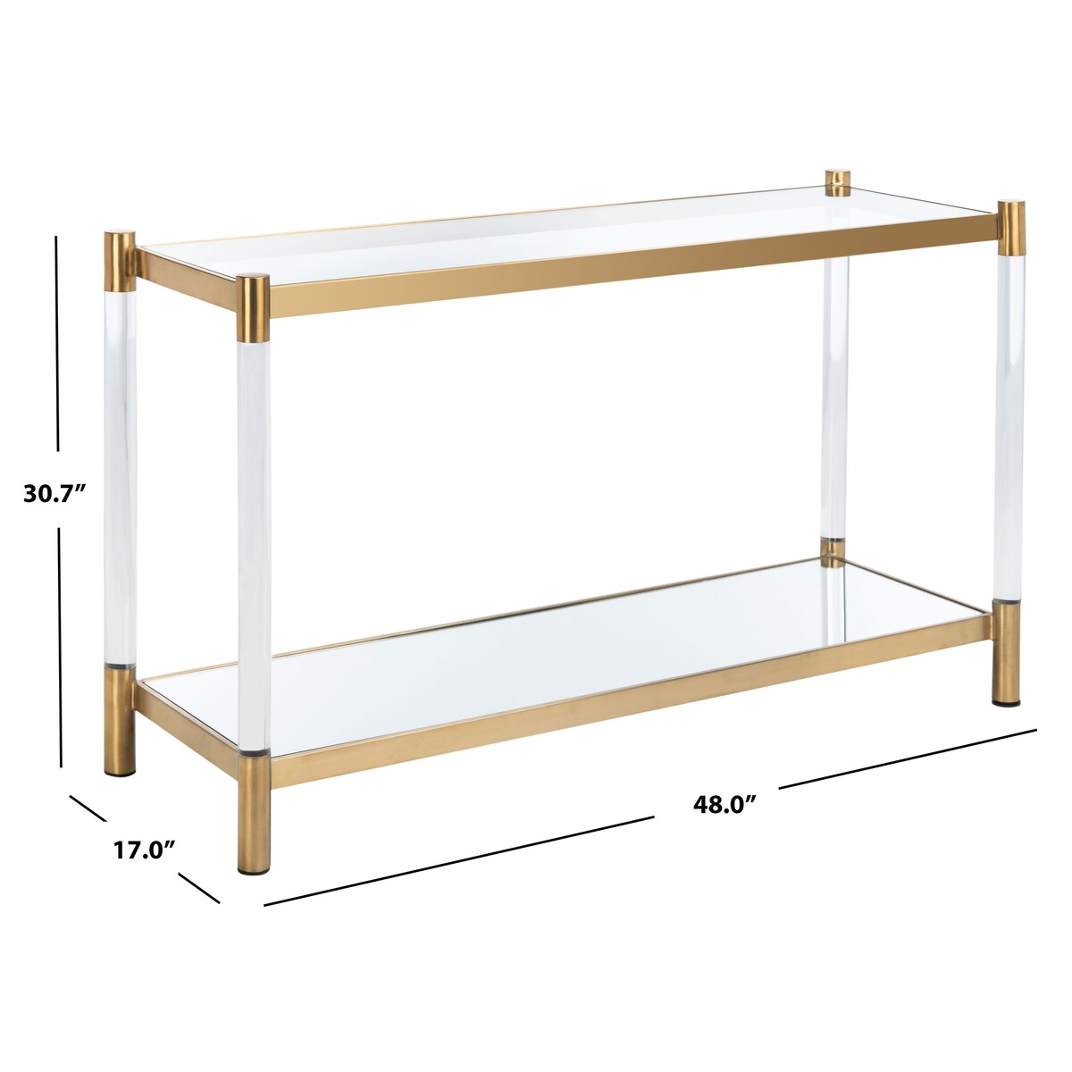 SAFAVIEH Couture Kiara Acrylic Console Table - 48" W x 17" L x 30.7" H - 48Wx17Dx31H