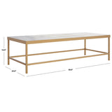 SAFAVIEH Couture Kumi Rectangle Marble Coffee Table - 58 In W x 24 In D x 16 In H - 58Wx24Dx16H