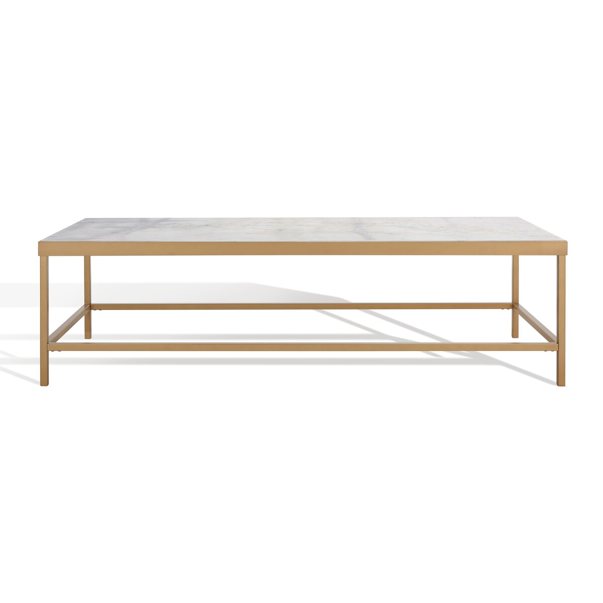 SAFAVIEH Couture Kumi Rectangle Marble Coffee Table - 58 In W x 24 In D x 16 In H - 58Wx24Dx16H