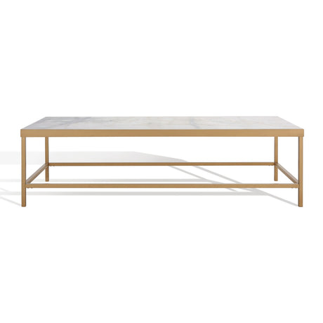 SAFAVIEH Couture Kumi Rectangle Marble Coffee Table - 58 In W x 24 In D x 16 In H - 58Wx24Dx16H