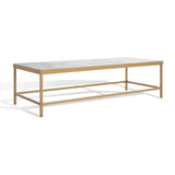 SAFAVIEH Couture Kumi Rectangle Marble Coffee Table - 58 In W x 24 In D x 16 In H - 58Wx24Dx16H