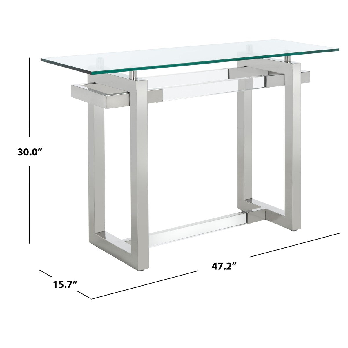 SAFAVIEH Couture Latife Acrylic Console Table - 47.2 In W x 15.7 In D x 30 In H - 47Wx16Dx30H