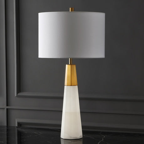 SAFAVIEH Couture Lighting Gumersinda 29-inch Alabaster Table Lamp - 15 In W x 15 In D x 29 In H - 15Wx15Dx29H