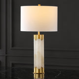 SAFAVIEH Couture Lighting Margaretha 28-inch Alabaster Table Lamp - 15 In W x 15 In D x 28 In H - 15Wx15Dx28H