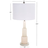 SAFAVIEH Couture Lighting Nagihan 28-inch Alabaster Tiered Table Lamp - 15 In W x 15 In D x 28 In H - 15Wx15Dx28H